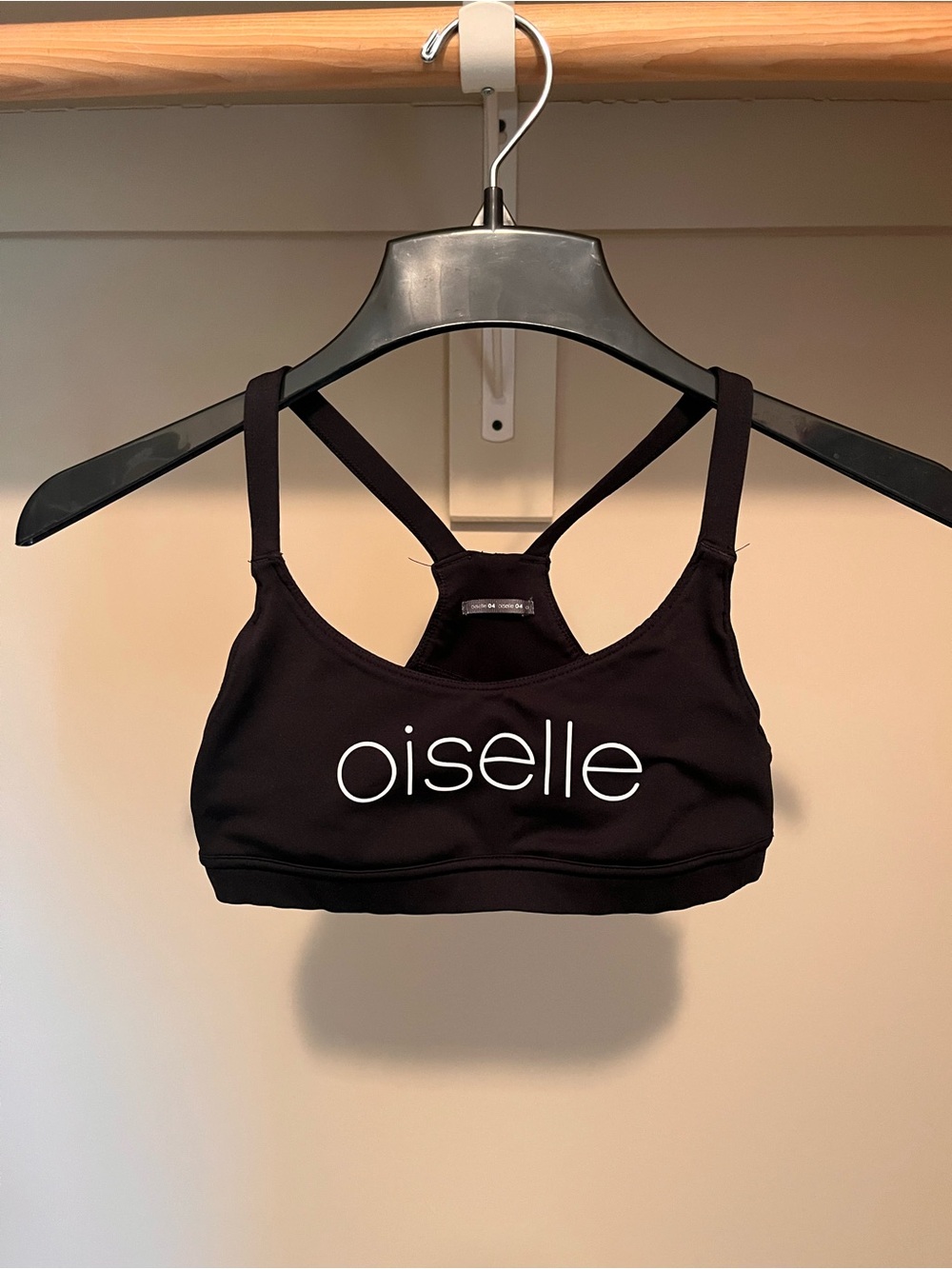oiselle Black Logo High 10 Sports Bra